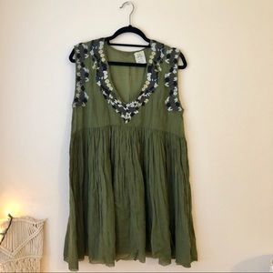 Free People Babydoll Embroidered Dress